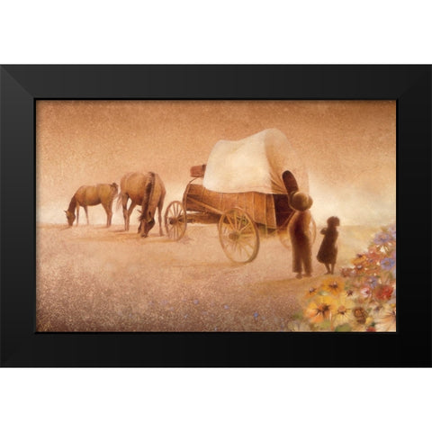 Sunset, The Endless Horizon Black Modern Wood Framed Art Print by Lund, Denton
