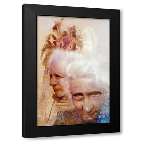 Indian Market Black Modern Wood Framed Art Print with Double Matting by Lund, Denton