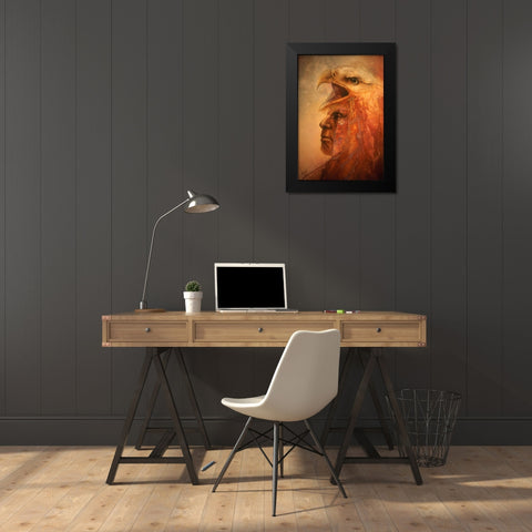 War Eagle Black Modern Wood Framed Art Print by Lund, Denton