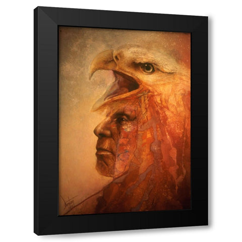 War Eagle Black Modern Wood Framed Art Print with Double Matting by Lund, Denton