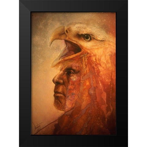 War Eagle Black Modern Wood Framed Art Print by Lund, Denton