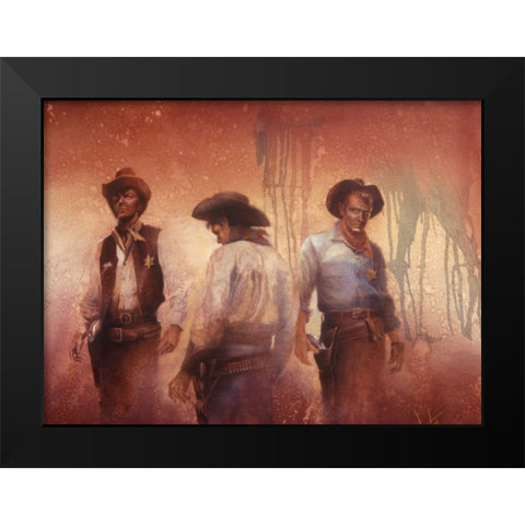 Quick Draw Black Modern Wood Framed Art Print by Lund, Denton
