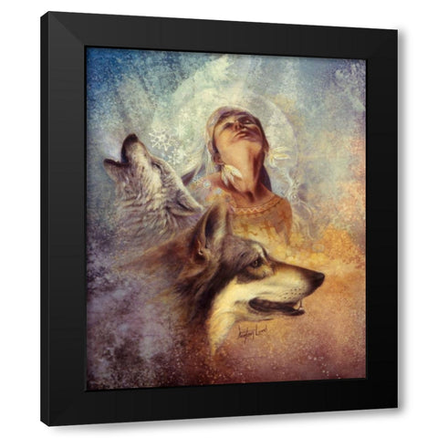 Winter Song Black Modern Wood Framed Art Print with Double Matting by Lund, Denton