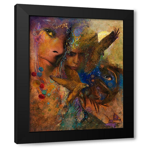 Queen Of The Night Black Modern Wood Framed Art Print with Double Matting by Lund, Denton