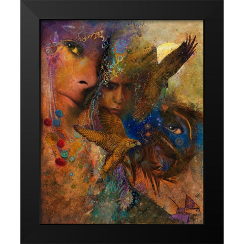 Queen Of The Night Black Modern Wood Framed Art Print by Lund, Denton