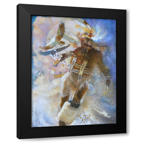 The Eagle Dancer Black Modern Wood Framed Art Print with Double Matting by Lund, Denton