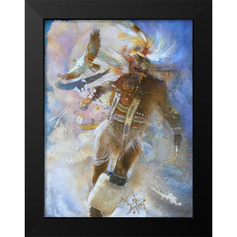 The Eagle Dancer Black Modern Wood Framed Art Print by Lund, Denton