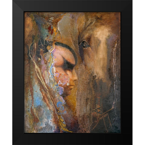 Companions Along The Way Black Modern Wood Framed Art Print by Lund, Denton