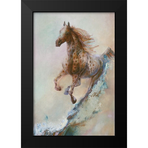 Appaloosa Run Black Modern Wood Framed Art Print by Lund, Denton
