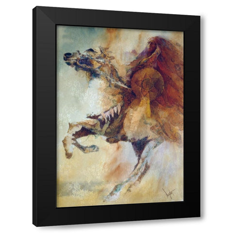 War Chief Black Modern Wood Framed Art Print with Double Matting by Lund, Denton