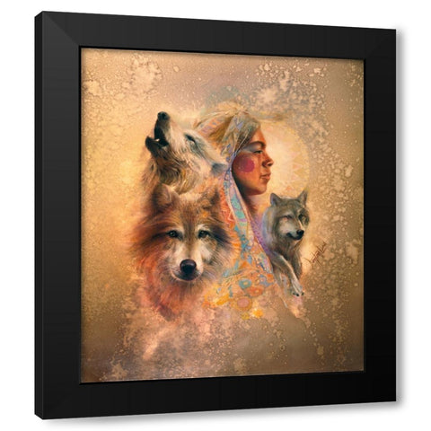 Unity Black Modern Wood Framed Art Print with Double Matting by Lund, Denton