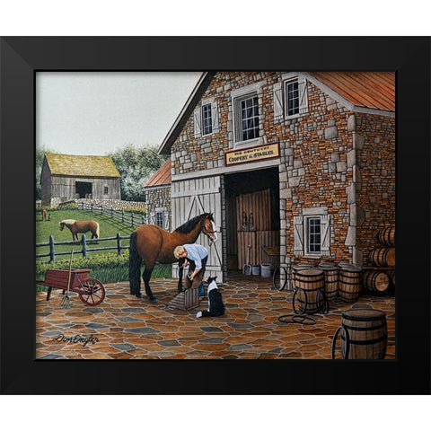 Barrels and Shoes Black Modern Wood Framed Art Print by Engler, Don