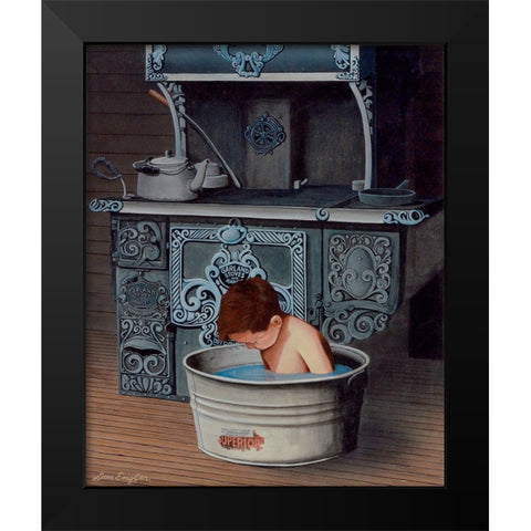 Bath Time Black Modern Wood Framed Art Print by Engler, Don
