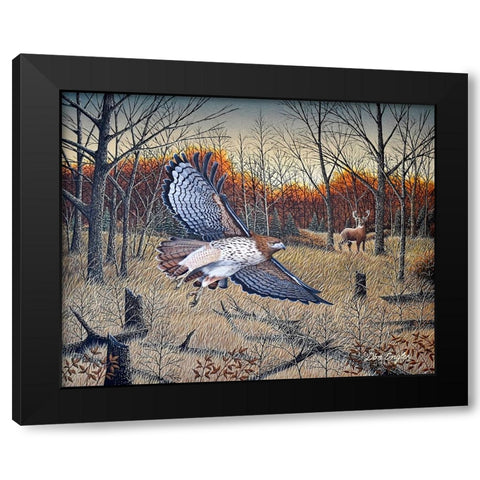 Red-Tailed Hawk Black Modern Wood Framed Art Print by Engler, Don