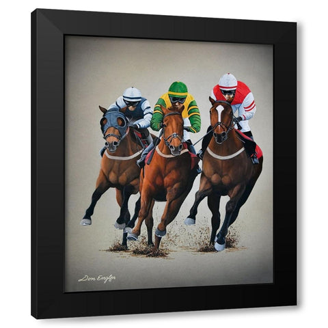 Win, Place or Show Black Modern Wood Framed Art Print with Double Matting by Engler, Don