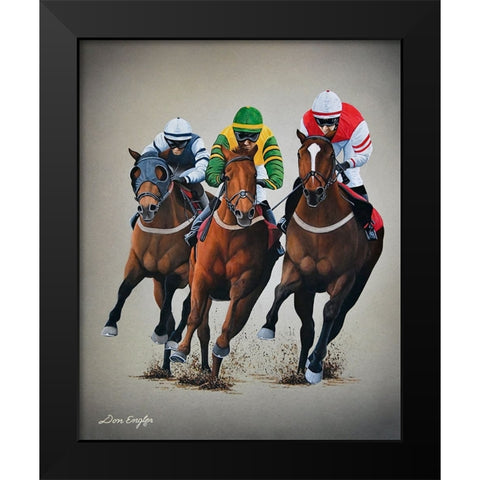 Win, Place or Show Black Modern Wood Framed Art Print by Engler, Don