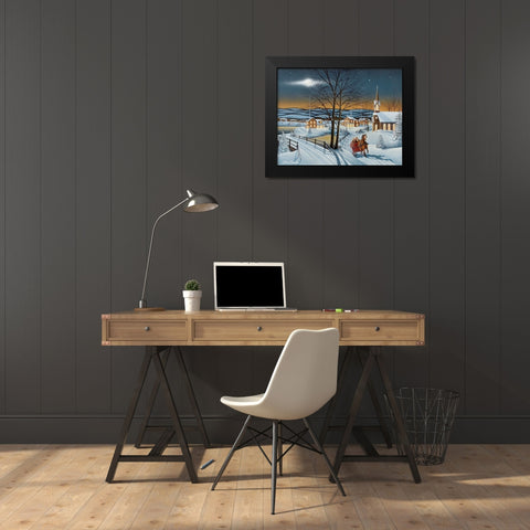 Winter in the Country Black Modern Wood Framed Art Print by Engler, Don