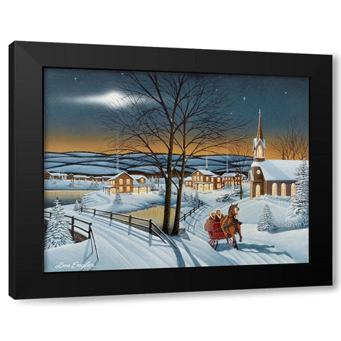 Winter in the Country Black Modern Wood Framed Art Print with Double Matting by Engler, Don