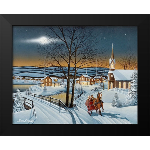 Winter in the Country Black Modern Wood Framed Art Print by Engler, Don