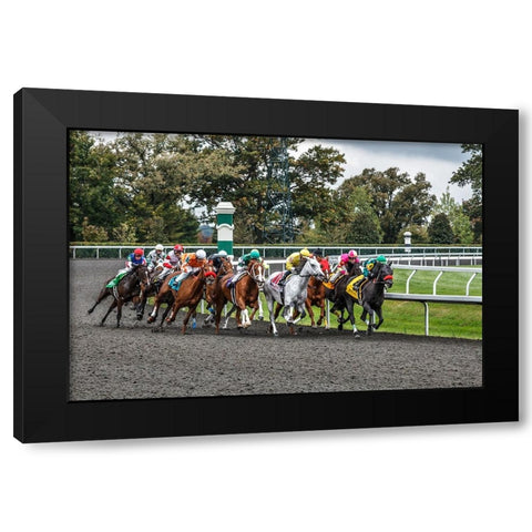 Into The Home Stretch Black Modern Wood Framed Art Print with Double Matting by Galloimages Online