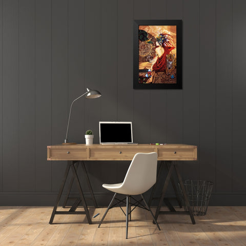 Aztec Dawn Black Modern Wood Framed Art Print by Stevenson, Graeme