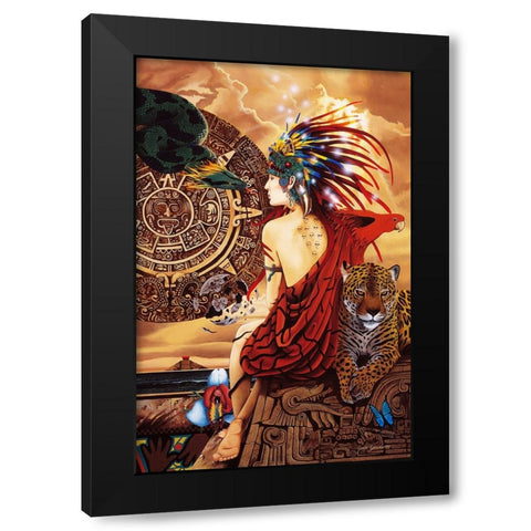 Aztec Dawn Black Modern Wood Framed Art Print with Double Matting by Stevenson, Graeme