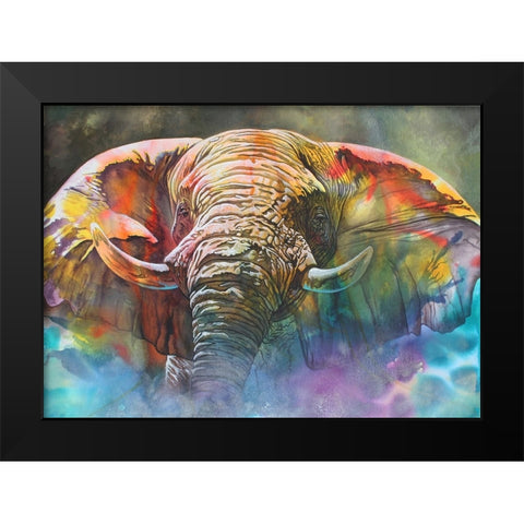Back Off Large Black Modern Wood Framed Art Print by Stevenson, Graeme
