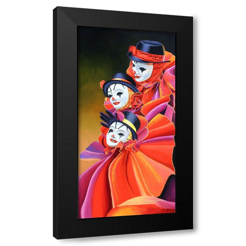Carnival Clown Black Modern Wood Framed Art Print with Double Matting by Stevenson, Graeme