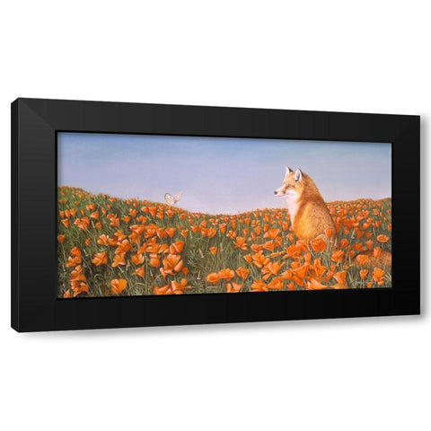 Curious Petals Black Modern Wood Framed Art Print by Stevenson, Graeme