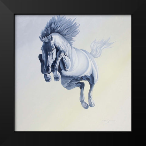 Go Ahead And Jump Black Modern Wood Framed Art Print by Stevenson, Graeme