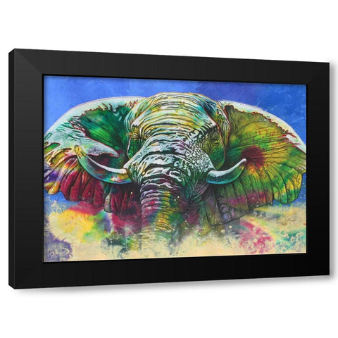 Green Dust Black Modern Wood Framed Art Print with Double Matting by Stevenson, Graeme