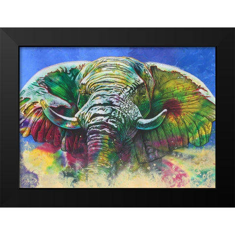 Green Dust Black Modern Wood Framed Art Print by Stevenson, Graeme