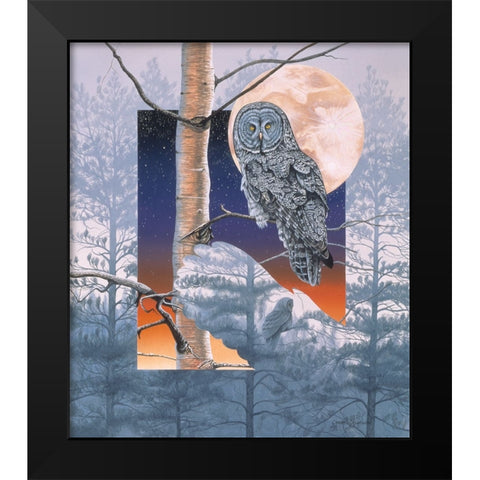 Grey Mists Black Modern Wood Framed Art Print by Stevenson, Graeme