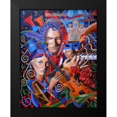 Is That You Beethoven Black Modern Wood Framed Art Print by Stevenson, Graeme