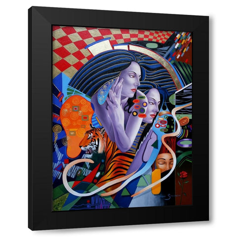 Kissed By A Rose Black Modern Wood Framed Art Print by Stevenson, Graeme