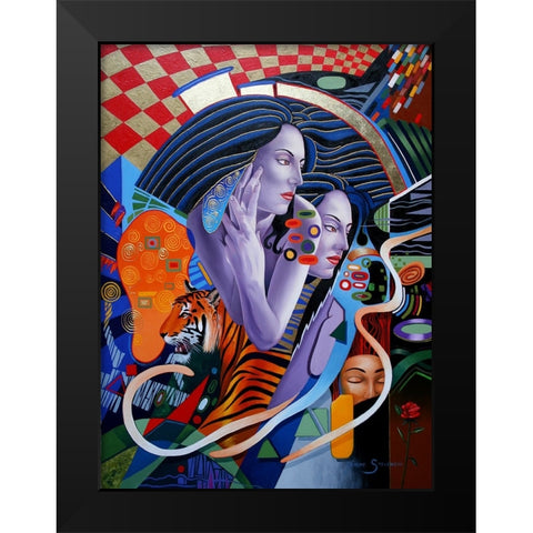 Kissed By A Rose Black Modern Wood Framed Art Print by Stevenson, Graeme