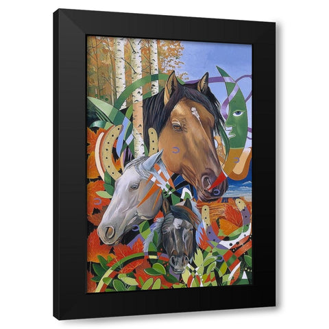 Mustang Dreams Black Modern Wood Framed Art Print with Double Matting by Stevenson, Graeme