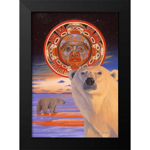 Polar Legends Black Modern Wood Framed Art Print by Stevenson, Graeme