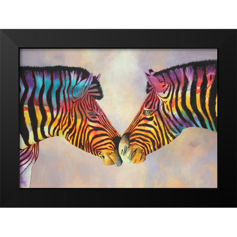 Spectrum Zebras Black Modern Wood Framed Art Print by Stevenson, Graeme