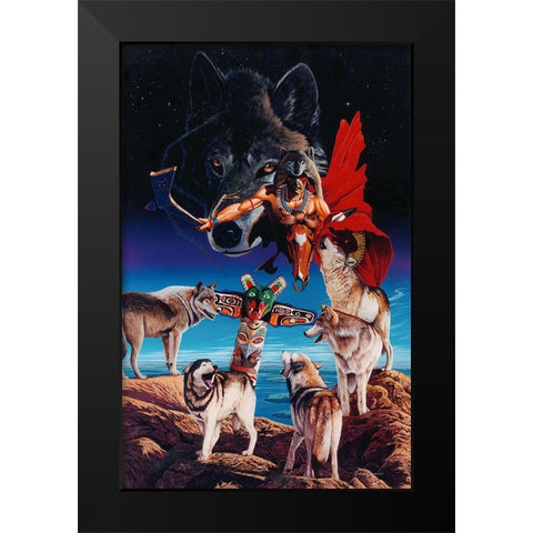 The Gathering Black Modern Wood Framed Art Print by Stevenson, Graeme