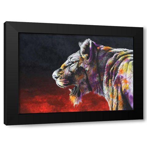 The Hunt Black Modern Wood Framed Art Print by Stevenson, Graeme