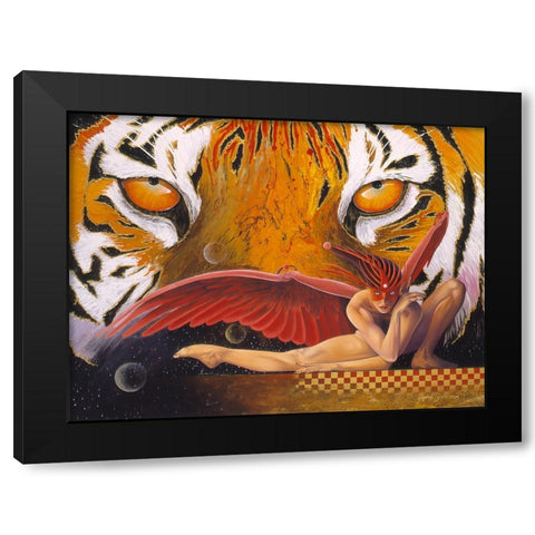 The Tigress Black Modern Wood Framed Art Print by Stevenson, Graeme