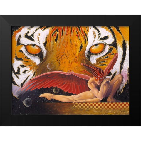 The Tigress Black Modern Wood Framed Art Print by Stevenson, Graeme