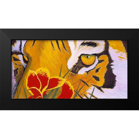 Tiger Eye Black Modern Wood Framed Art Print by Stevenson, Graeme
