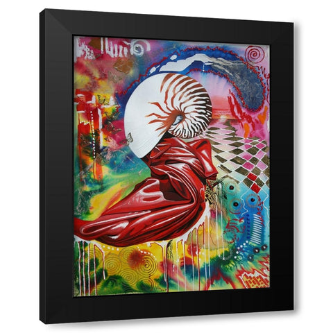 Time Of Fibonacci Black Modern Wood Framed Art Print with Double Matting by Stevenson, Graeme