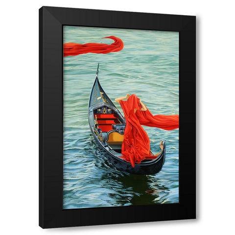 Venetian Blood Black Modern Wood Framed Art Print by Stevenson, Graeme