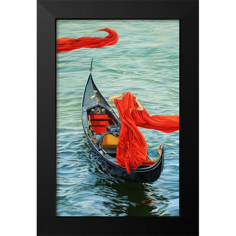 Venetian Blood Black Modern Wood Framed Art Print by Stevenson, Graeme