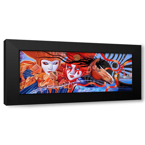 Venetian Masqurade Black Modern Wood Framed Art Print with Double Matting by Stevenson, Graeme