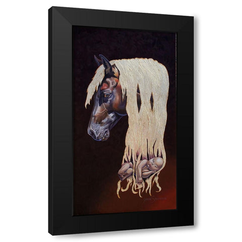 Watching Over Me Black Modern Wood Framed Art Print with Double Matting by Stevenson, Graeme