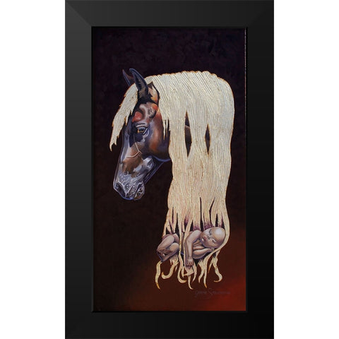 Watching Over Me Black Modern Wood Framed Art Print by Stevenson, Graeme